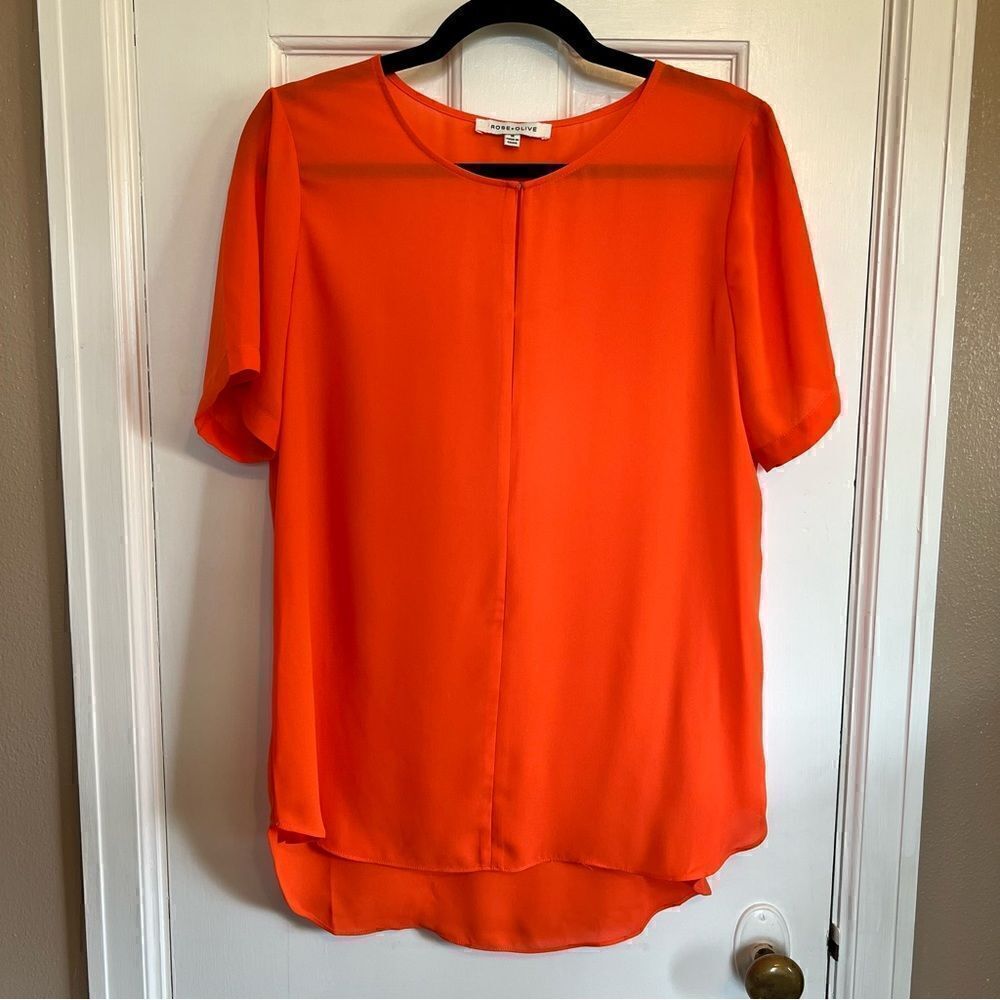 Rose + Olive Orange Blouse top Medium